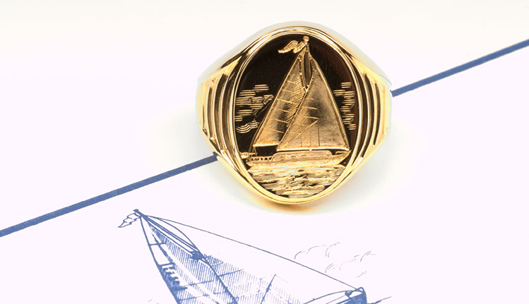 sailboat signet ring