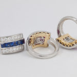 Platinum & 18K Gold Colored Stone & Diamond Rings