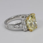Natural Fancy Yellow Diamond Ring in Platinum & 18K Gold