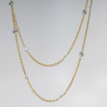 Yellow Gold And Platinum Diamond Station Necklace