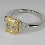 Plati fancy yellow & colorless diam ring photo 2