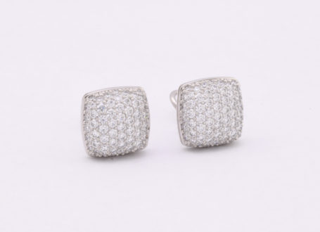 Platinum Pavé Diamond Earrings