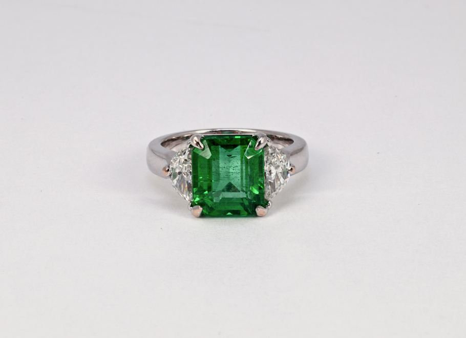 Buy Three Stone Emerald and Diamond Ring