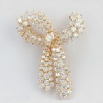 Yellow Gold Important Diamond Bow Brooch