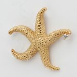 Starfish Brooch With Yellow Gold And Diamond Accent