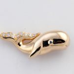 Whale Brooch Made with Diamond & Gold