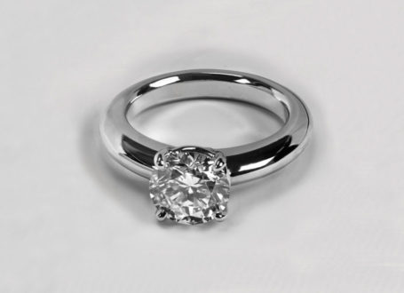 Platinum Round Diamond Solitaire Ring