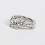 Handmade Platinum Round Diamond Engagement Ring