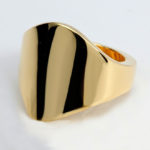 gold signet ring fancy shape engravable