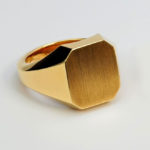 gold octagon signet ring engravable in Raleigh