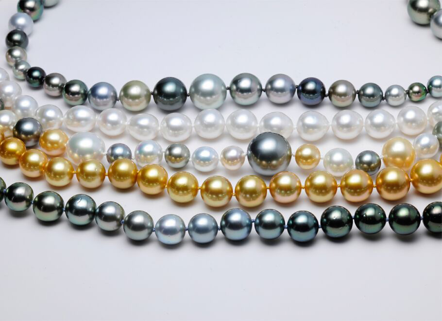 South Sea and Multi-color Tahitian Pearl Necklaces