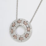 White and Rose Gold Diamond Necklace