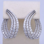 Large White Gold Diamond Earrings