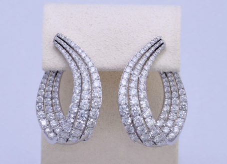Large White Gold Diamond Earrings