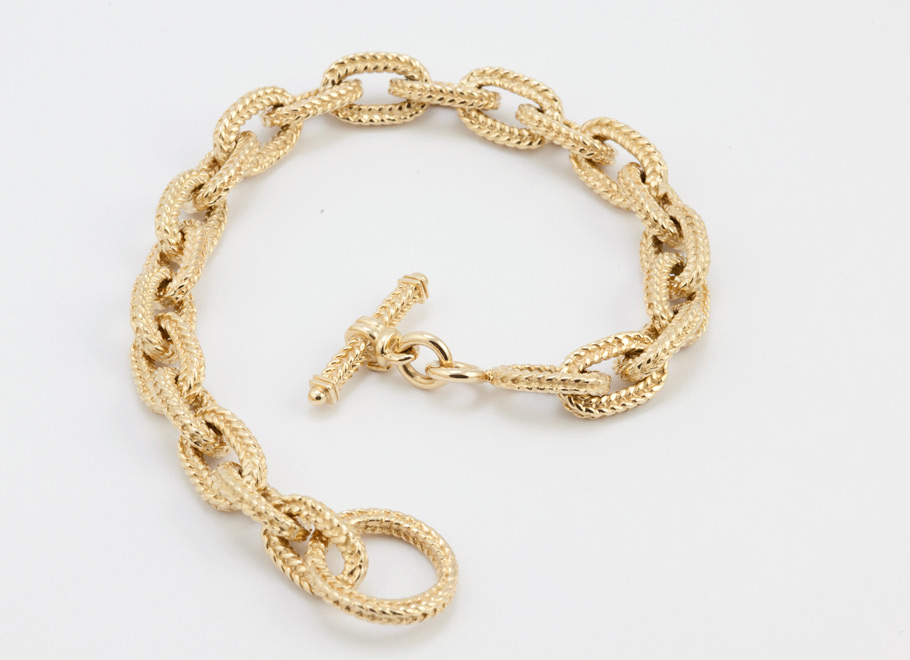 Woven Link Bracelet with Toggle Clasp