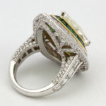 Pear Shape Diamond Ring with Emeralds View 2