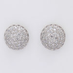 Platinum and Rose Gold Domed Diamond Earrings