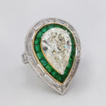 White and Yellow Gold Diamond and Emerald Ring