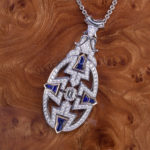 Sapphire Necklace with Platinum and Rose Gold Diamond
