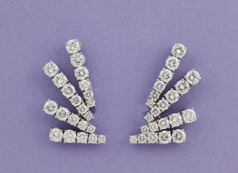 Platinum Diamond “Spray” Earrings