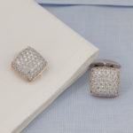 Platinum & Rose Gold Cushion Shape Diamond Cuff Links
