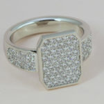 Rectangular 8-Sided Shape Platinum & Diamond Ring