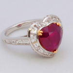 Heart Shape Burma Ruby Diamond