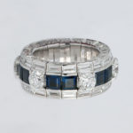 White Gold Blue Sapphire and Diamond Xpandable™ Ring