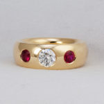 Burma Ruby and diamond gold ring