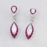 Diamond and Ruby Drop Earrings