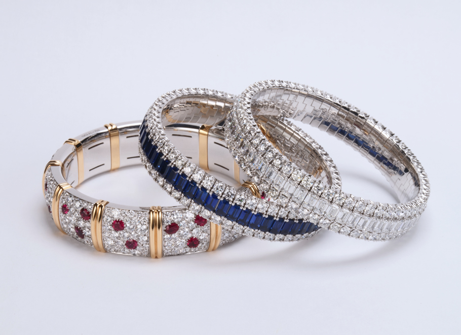 Ruby & Diamond, Blue Sapphire & Diamond, and all Diamond Xpandable™ Bracelets