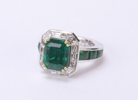 Emerald and Diamond Xpandable™ Ring